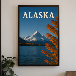Alaska Scenic Travel Poster Featuring Mountain Landscape PosterGoat