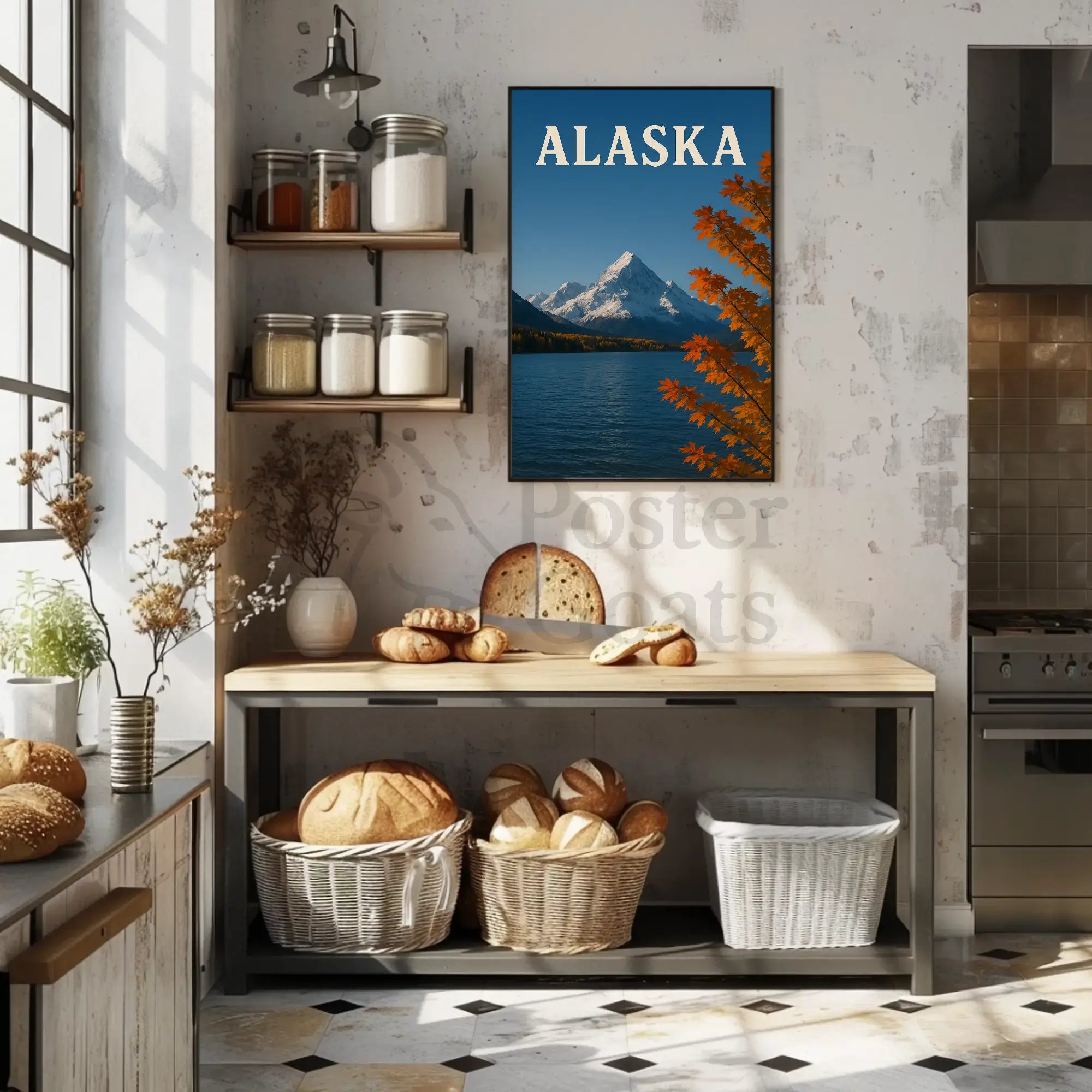 Alaska Scenic Travel Poster Featuring Mountain Landscape PosterGoat