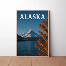Alaska Scenic Travel Poster Featuring Mountain Landscape PosterGoat