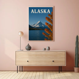 Alaska Scenic Travel Poster Featuring Mountain Landscape PosterGoat