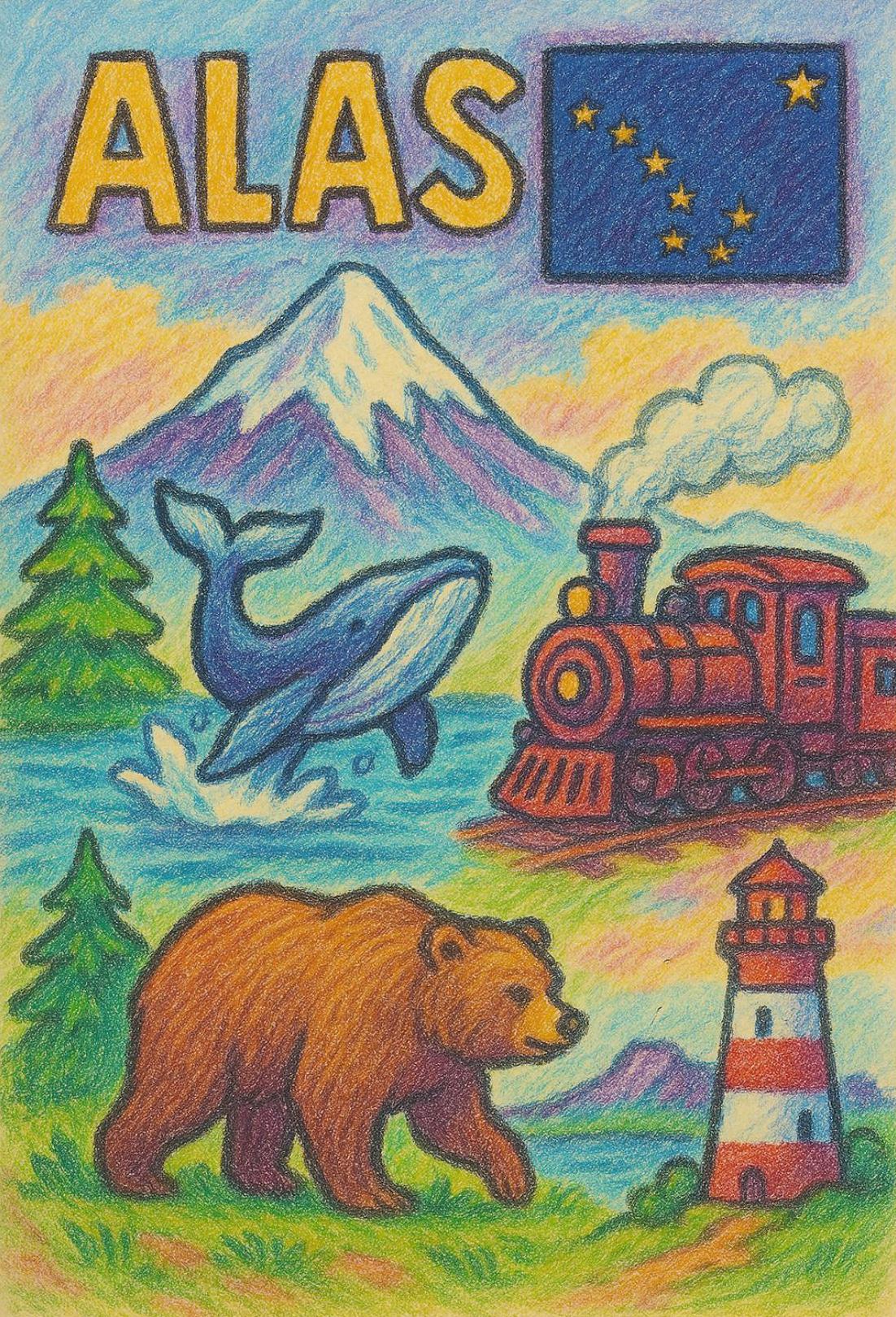 Alaska's Natural Wonders Vibrant Artistic Travel Poster PosterGoat