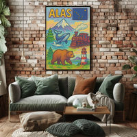 Alaska's Natural Wonders Vibrant Artistic Travel Poster PosterGoat