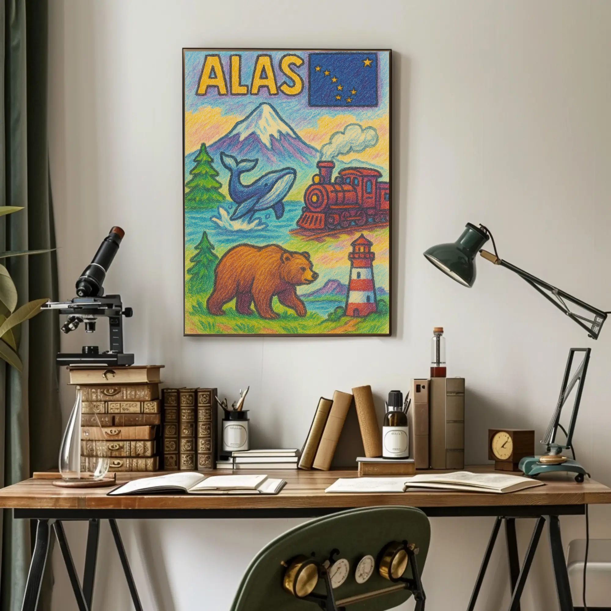 Alaska's Natural Wonders Vibrant Artistic Travel Poster PosterGoat