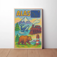 Alaska's Natural Wonders Vibrant Artistic Travel Poster PosterGoat