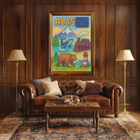 Alaska's Natural Wonders Vibrant Artistic Travel Poster PosterGoat