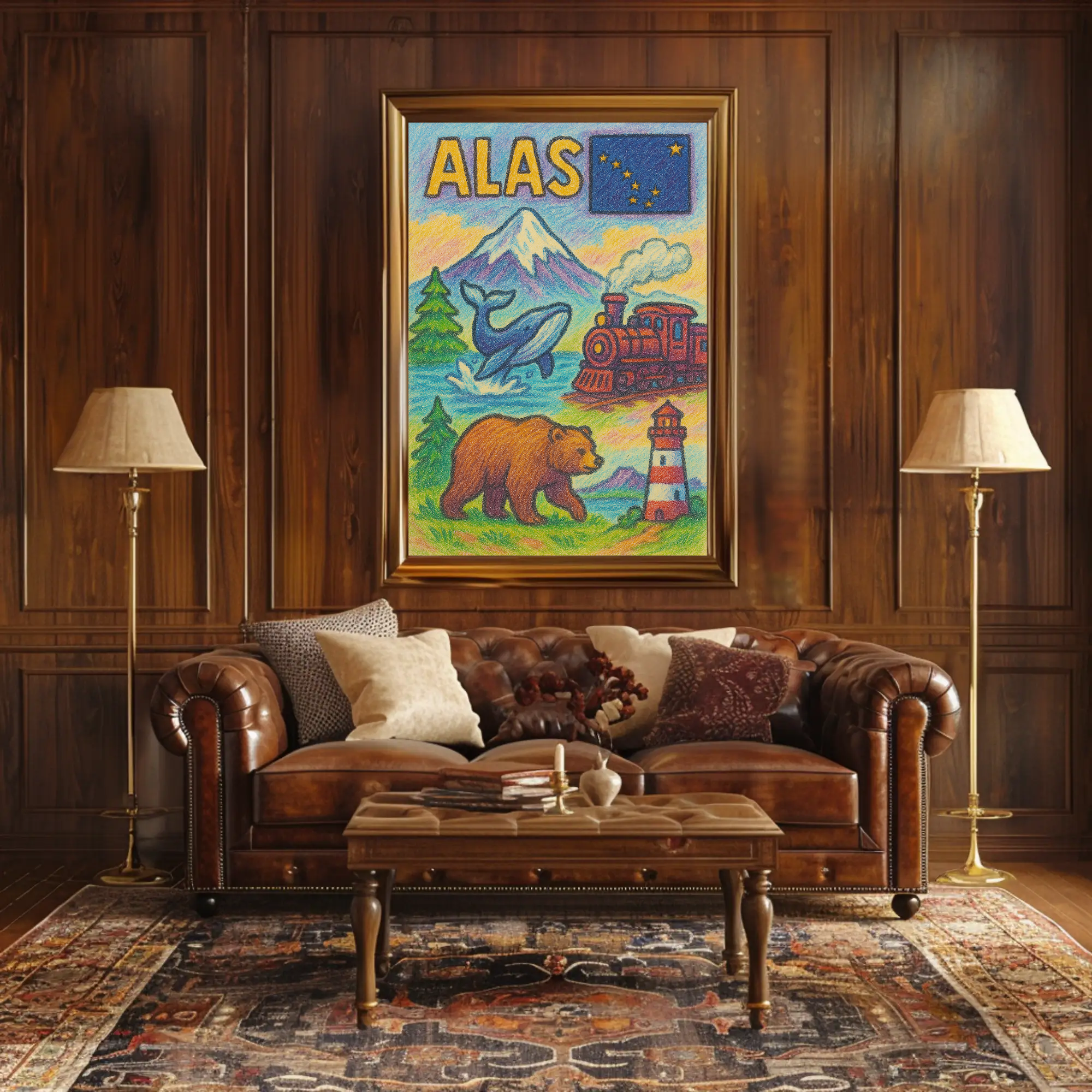 Alaska's Natural Wonders Vibrant Artistic Travel Poster PosterGoat