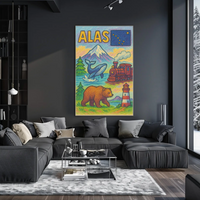 Alaska's Natural Wonders Vibrant Artistic Travel Poster PosterGoat