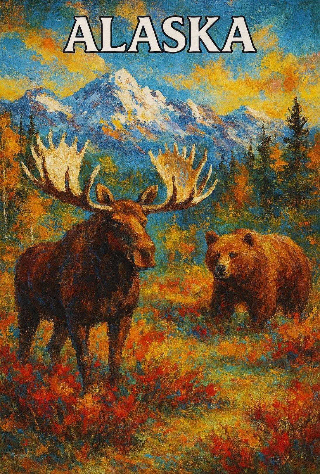 Alaskan Adventure Wildlife National Park Poster PosterGoat