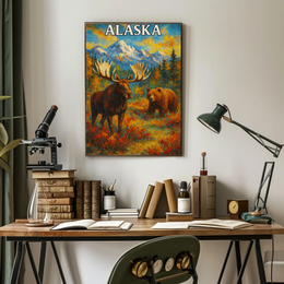 Alaskan Adventure Wildlife National Park Poster PosterGoat