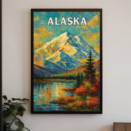 Alaskan Wilderness Adventure Denali Travel Poster PosterGoat