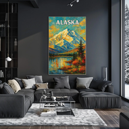 Alaskan Wilderness Adventure Denali Travel Poster PosterGoat