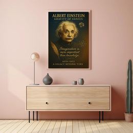 Albert Einstein Gravity of Genius Poster PosterGoat