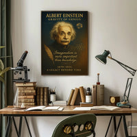 Albert Einstein Gravity of Genius Poster PosterGoat