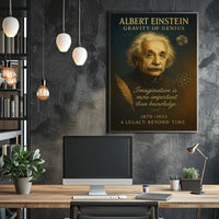 Albert Einstein Gravity of Genius Poster PosterGoat