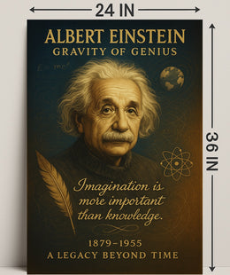 Albert Einstein Gravity of Genius Poster PosterGoat