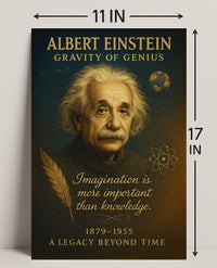 Albert Einstein Gravity of Genius Poster PosterGoat
