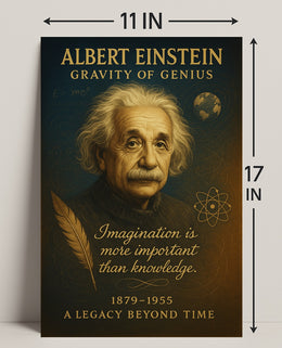 Albert Einstein Gravity of Genius Poster PosterGoat