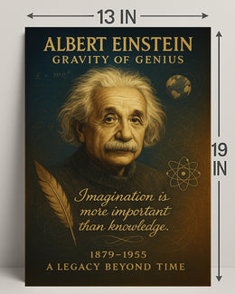 Albert Einstein Gravity of Genius Poster PosterGoat