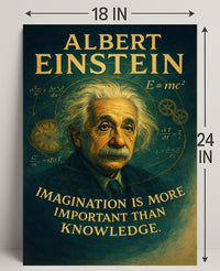 Albert Einstein Imagination Over Knowledge Poster PosterGoat