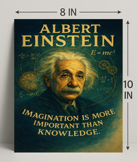 Albert Einstein Imagination Over Knowledge Poster PosterGoat