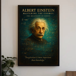 Albert Einstein Mastering The Cosmos Poster PosterGoat