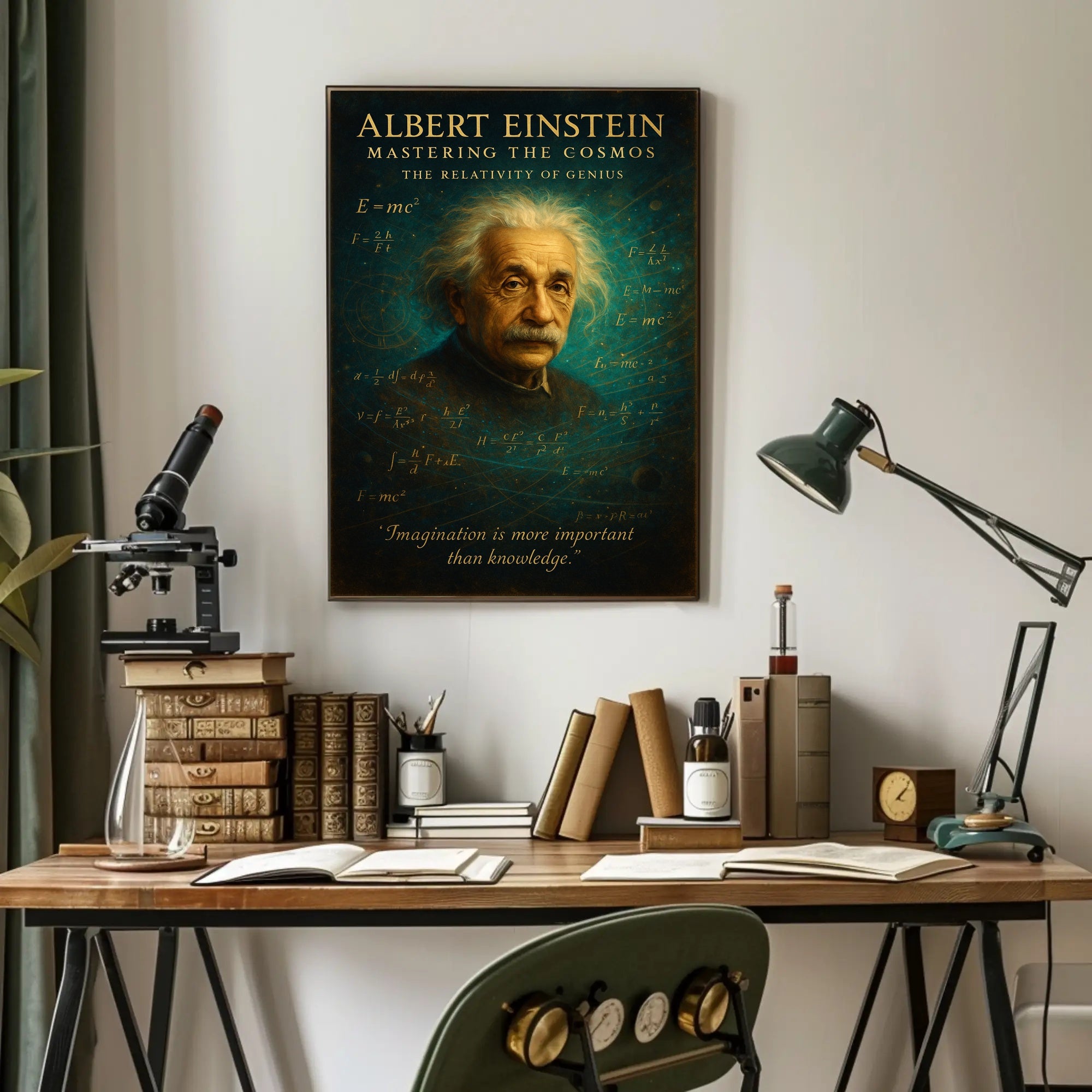 Albert Einstein Mastering The Cosmos Poster PosterGoat