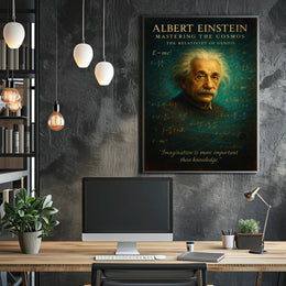 Albert Einstein Mastering The Cosmos Poster PosterGoat
