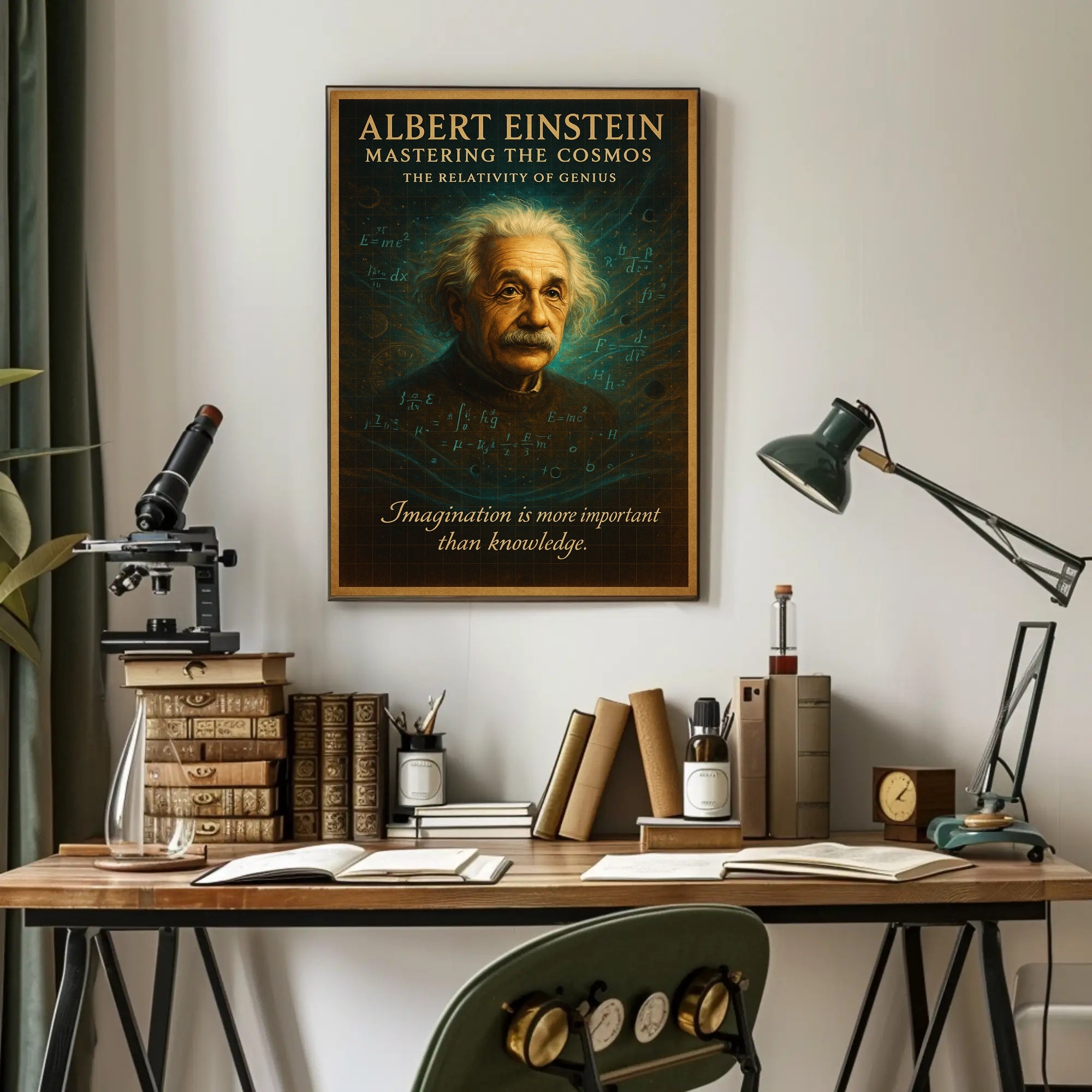 Albert Einstein Mastering The Cosmos Poster PosterGoat