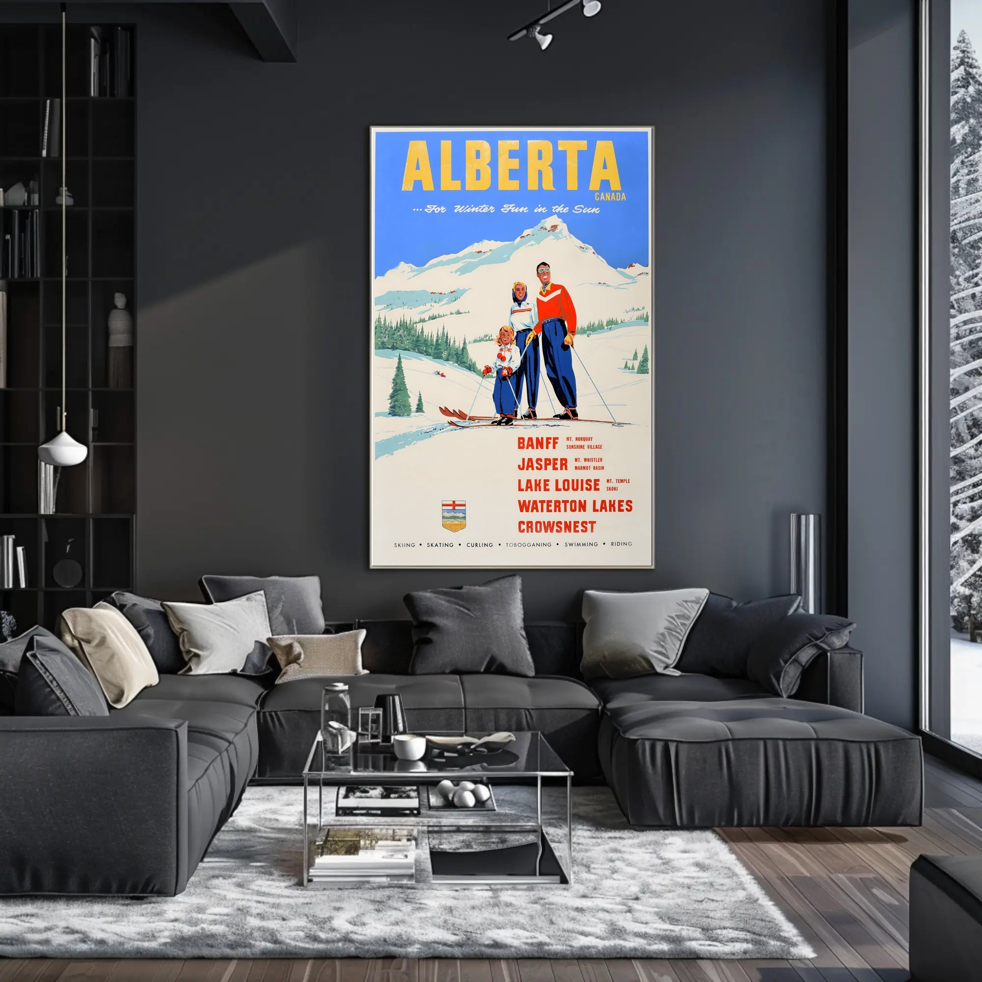 Alberta Winter Sports Poster PosterGoat