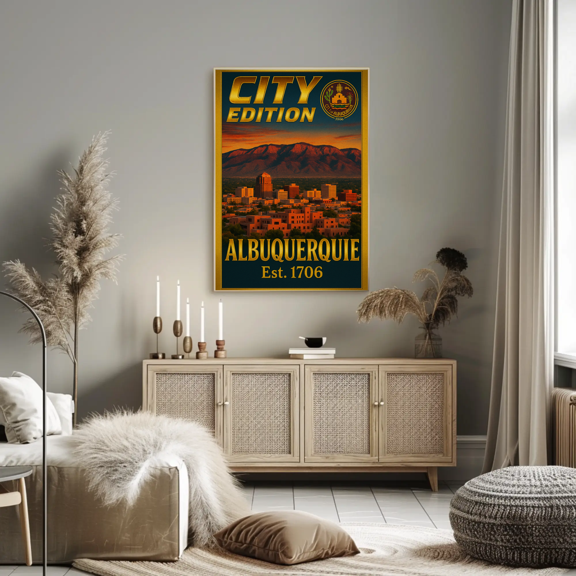 Albuquerque City Pride Vintage Heritage Cultural or Heritage Poster PosterGoat