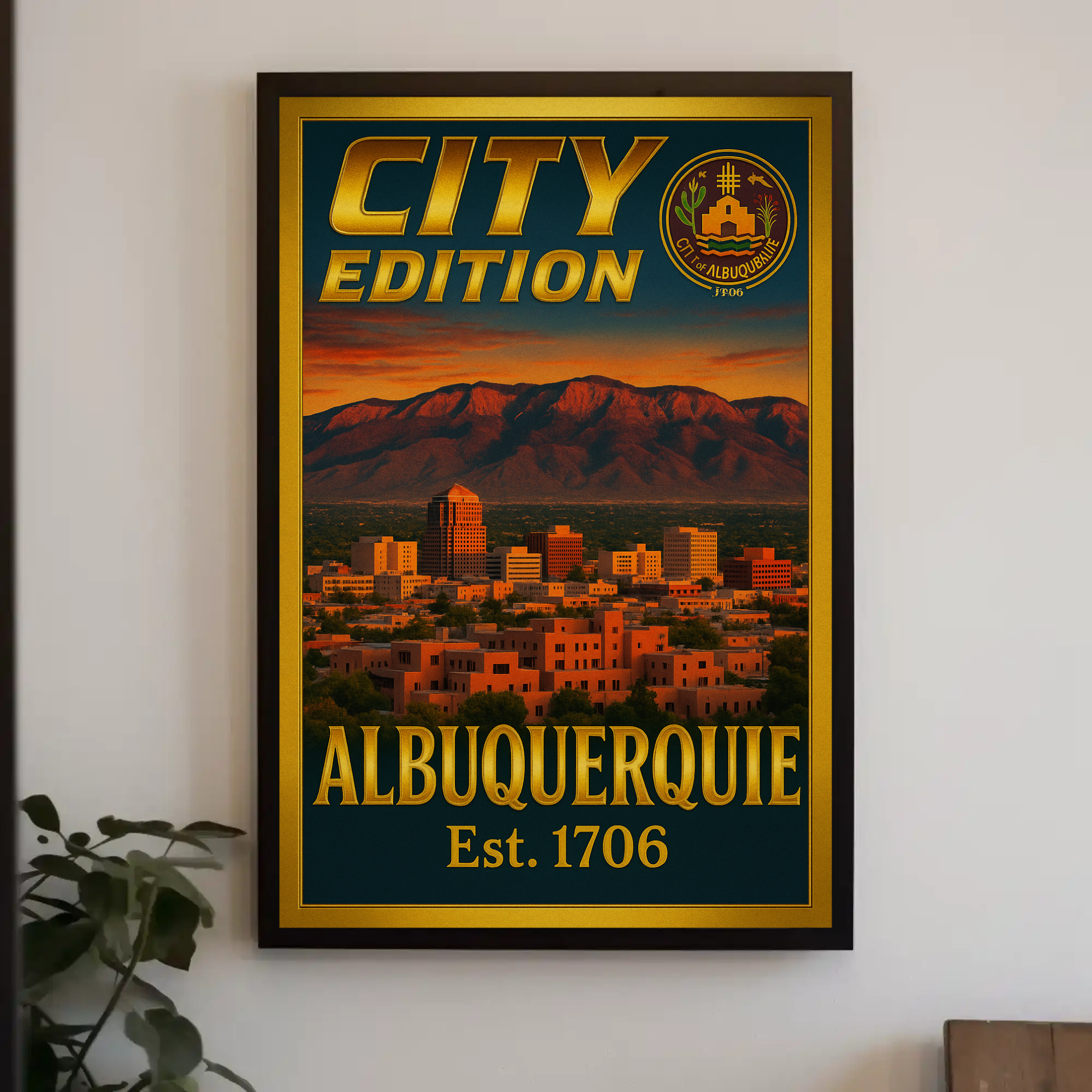 Albuquerque City Pride Vintage Heritage Cultural or Heritage Poster PosterGoat