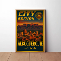 Albuquerque City Pride Vintage Heritage Cultural or Heritage Poster PosterGoat