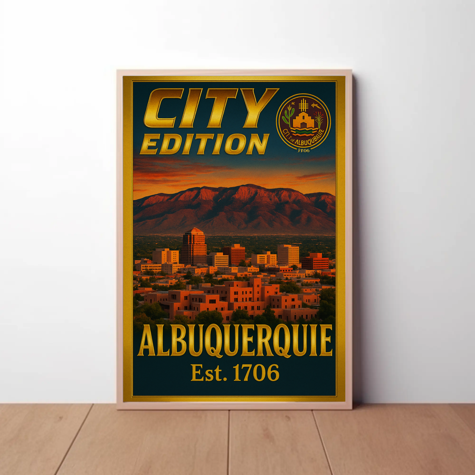 Albuquerque City Pride Vintage Heritage Cultural or Heritage Poster PosterGoat