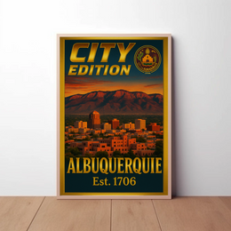 Albuquerque City Pride Vintage Heritage Cultural or Heritage Poster PosterGoat