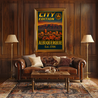 Albuquerque City Pride Vintage Heritage Cultural or Heritage Poster PosterGoat