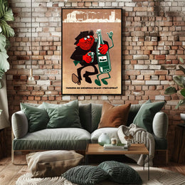 Alcohol Satire in Soviet Style Political or Propaganda Poster PosterGoat