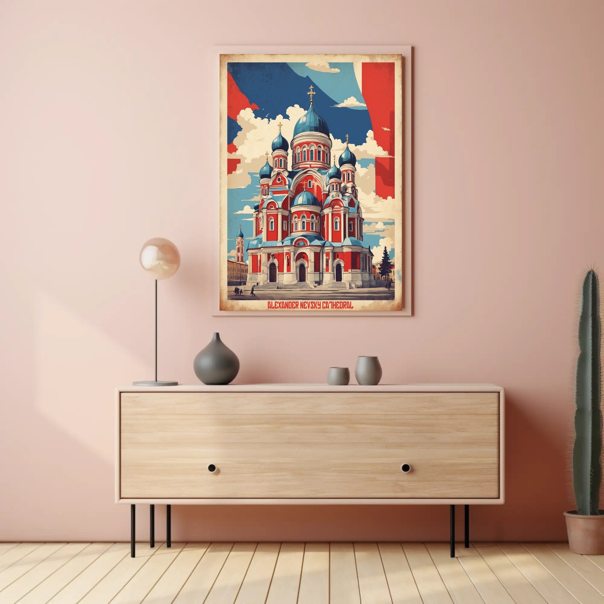 Alexander Nevsky Cathedral Vintage Poster PosterGoat