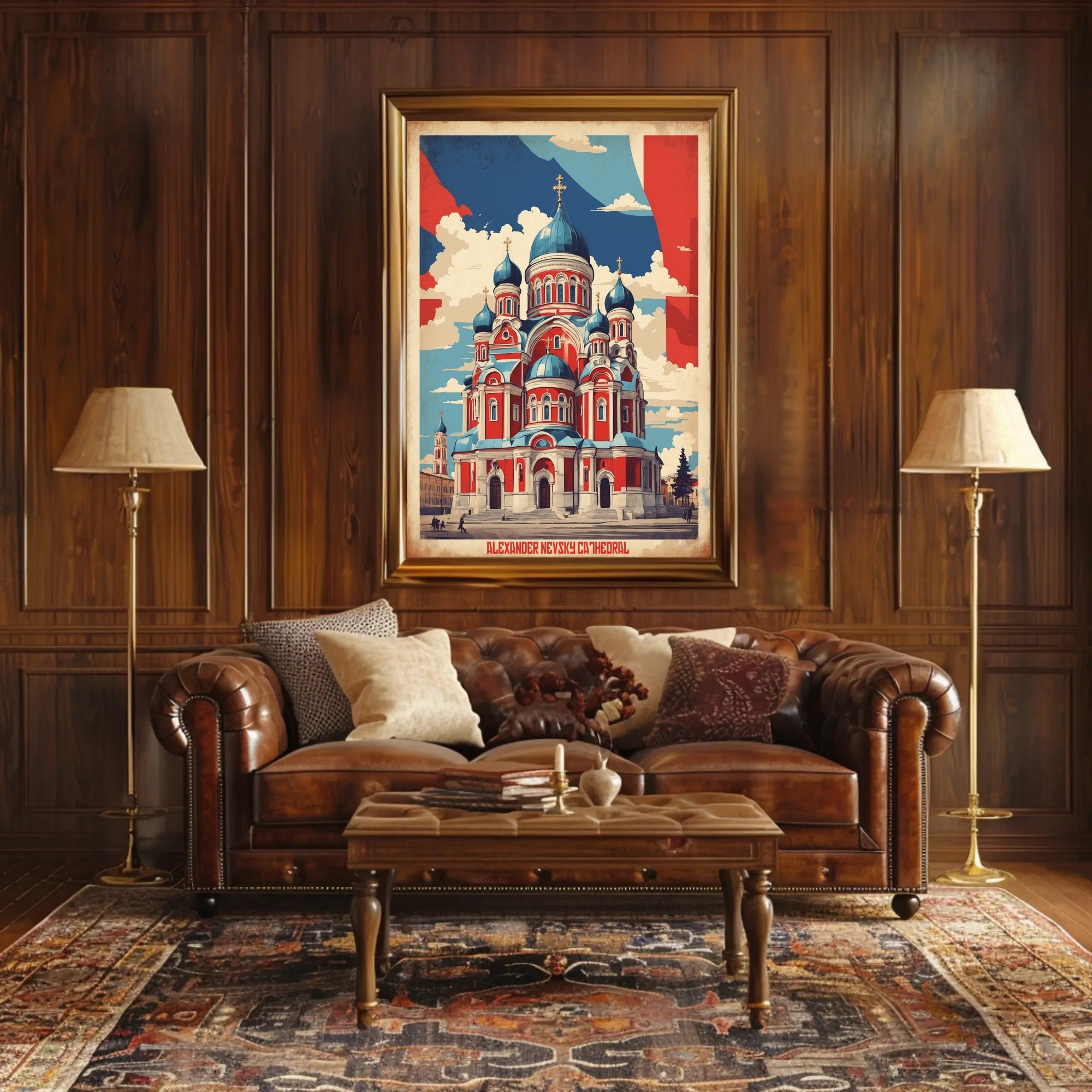 Alexander Nevsky Cathedral Vintage Poster PosterGoat