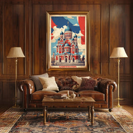 Alexander Nevsky Cathedral Vintage Poster PosterGoat