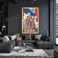 Alexander Nevsky Cathedral Vintage Poster PosterGoat