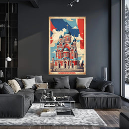 Alexander Nevsky Cathedral Vintage Poster PosterGoat