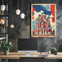 Alexander Nevsky Cathedral Vintage Poster PosterGoat