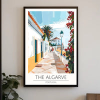 Algarve Coastal Scene Modern Digital Illustration Travel Poster PosterGoat