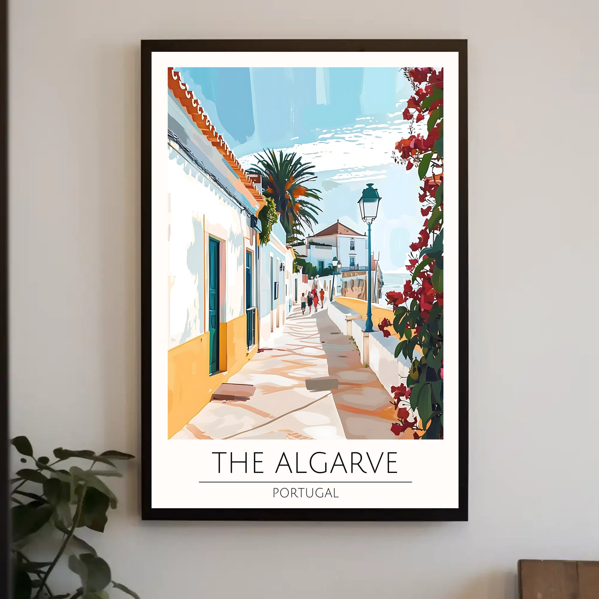 Algarve Coastal Scene Modern Digital Illustration Travel Poster PosterGoat