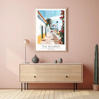 Algarve Coastal Scene Modern Digital Illustration Travel Poster PosterGoat