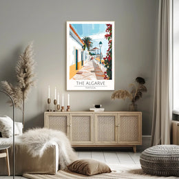 Algarve Coastal Scene Modern Digital Illustration Travel Poster PosterGoat