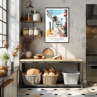 Algarve Coastal Scene Modern Digital Illustration Travel Poster PosterGoat