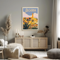 Algeria Cityscape Vintage Travel Adventure Poster PosterGoat
