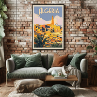 Algeria Cityscape Vintage Travel Adventure Poster PosterGoat