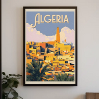 Algeria Cityscape Vintage Travel Adventure Poster PosterGoat
